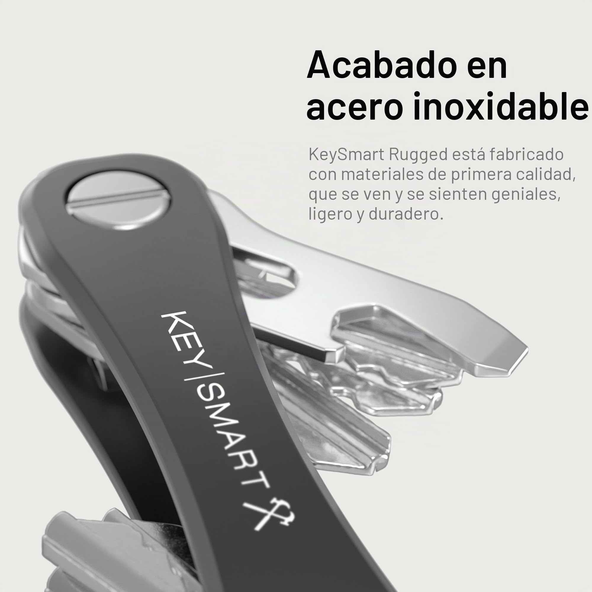 KeySmart Rugged - Llavero multiherramienta con abridor y clip de bolsillo (hasta 14 llaves)