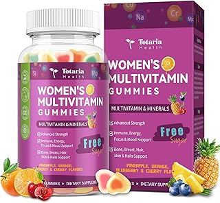 Sugar Free Multivitamin Gummies for Women 14+ w/Iron, Inositol, Folate, Biotin, Womens Daily Multivitamin Gummy w/Vitamin A, C, B, D3, K2, for Hair, Skin, Energy, Immune, Mixed Flavors