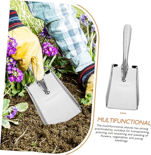 Miniatura 4 de Pala portátil para cultivar verduras de acero inoxidable para jardinería Herramienta de paleta fácil de usar
