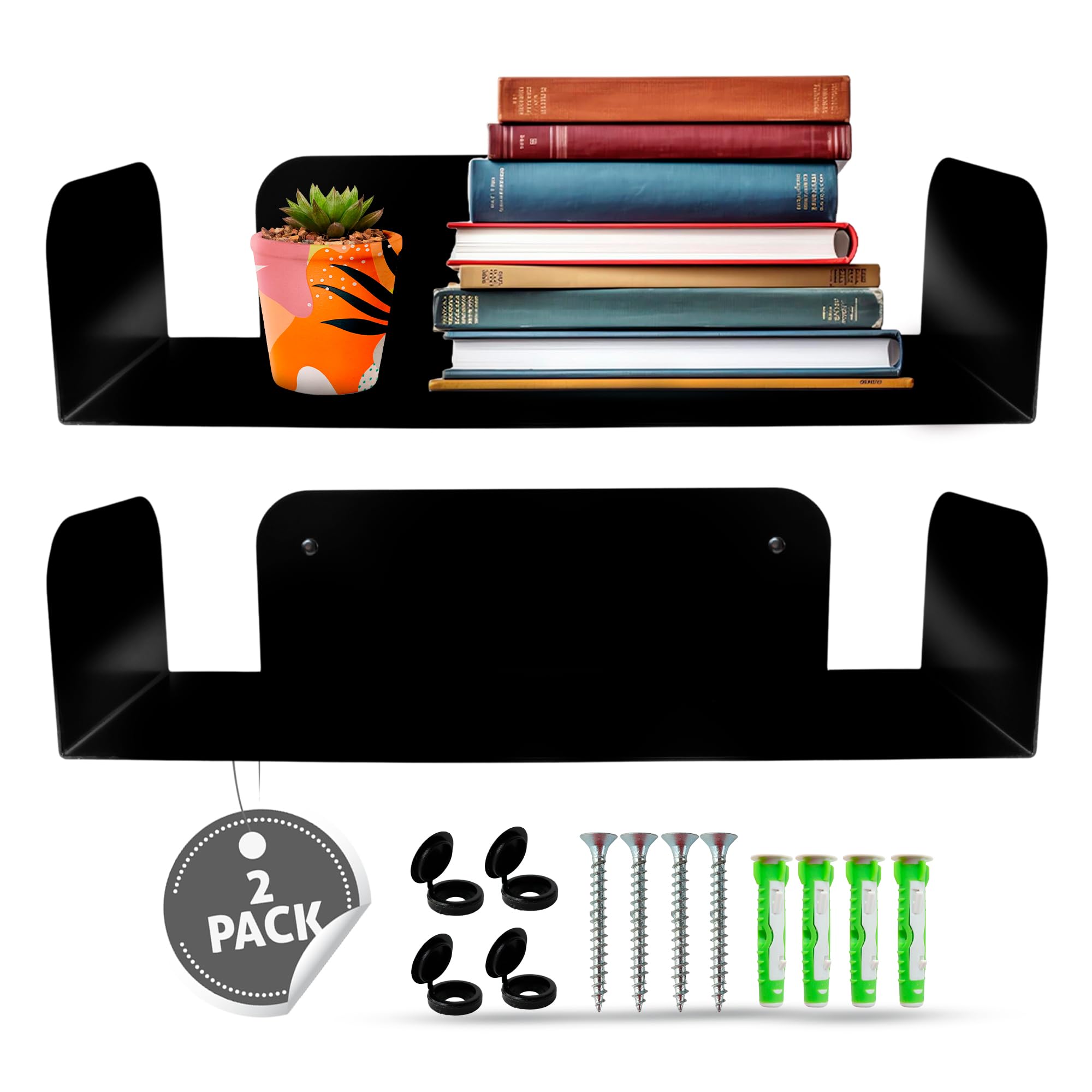 LIAVE Estantería Pared Metálica | 41x14cm | 100% Acero | Baldas Pared Decorativas y Funcionales | Estantes para Decoración y Organización del Hogar | Baldas baño | Prateleiras Parede