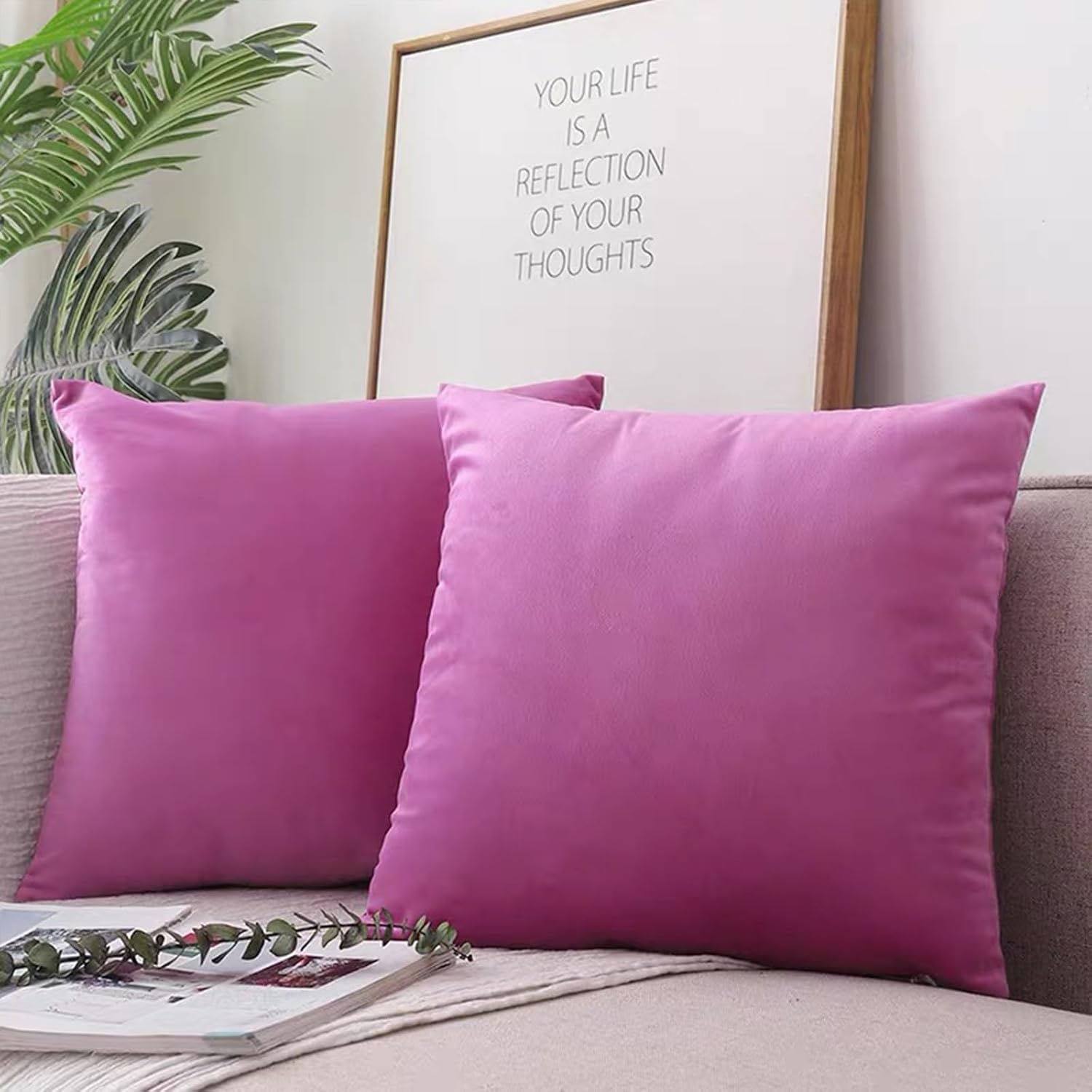 Jyumini Pack of 2 Velvet Soft Throw Pillow Covers 18x18