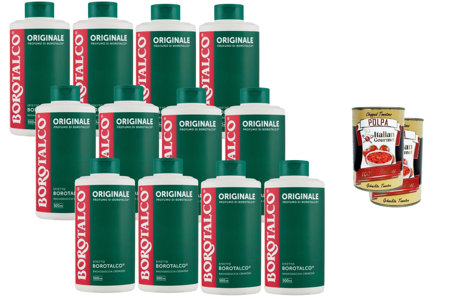 Italian Gourmet Bundle Cremiges Duschbad Originale 12x 500ml + Italian Gourmet Polpa Gratis – Italienisches Duschgel mit klassischem Pflege-Duft, cremiger Badeschaum für Dusche, tägliche Körperpflege