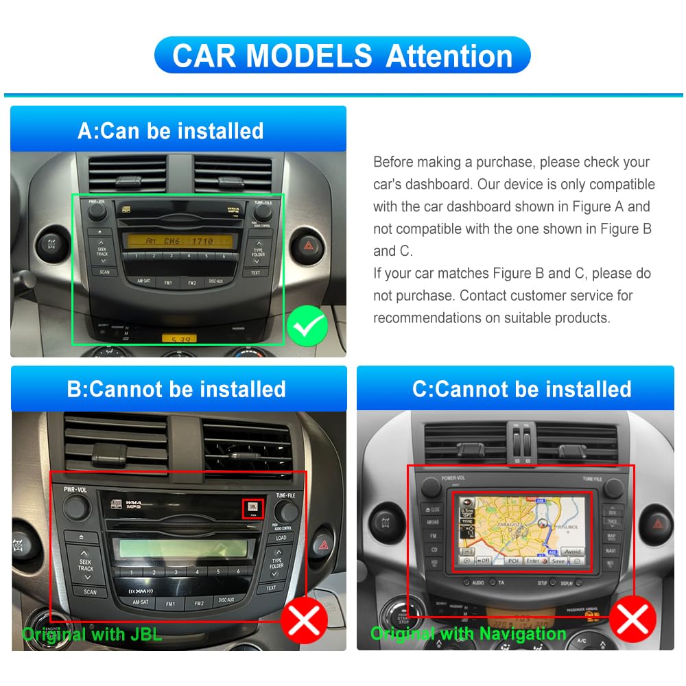 6G+128G 8 Core Rimoody Android Autoradio per Toyota RAV4 2007-2012 9" Stereo Auto RAV4 con Carplay Android Auto Senza Fili Mirror Link Bluetooth FM/RDS/EQ/DSP WiFi GPS SWC Telecamera Posteriore
