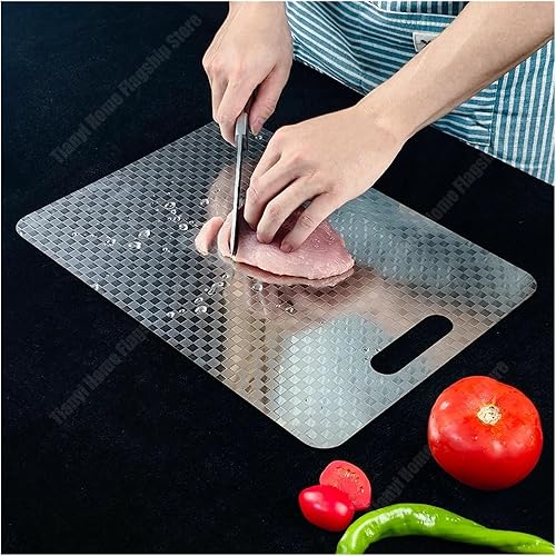 Miniatura 3 de 304 Stainless Steel Lattice Cutting Board Double Sided Chopping Board Household Kitchen tools Kneading Dough Panel(39X28CM)