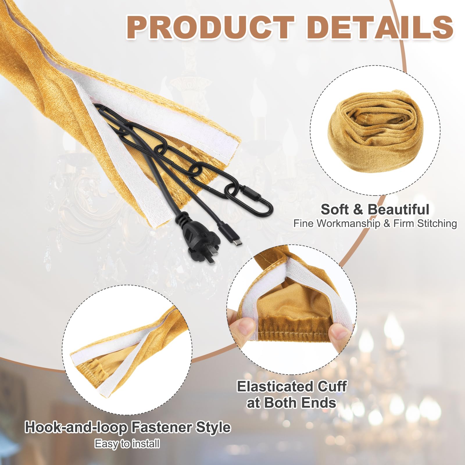PATIKIL 3.3ft Chandelier Chain Cord Cover - Image 3