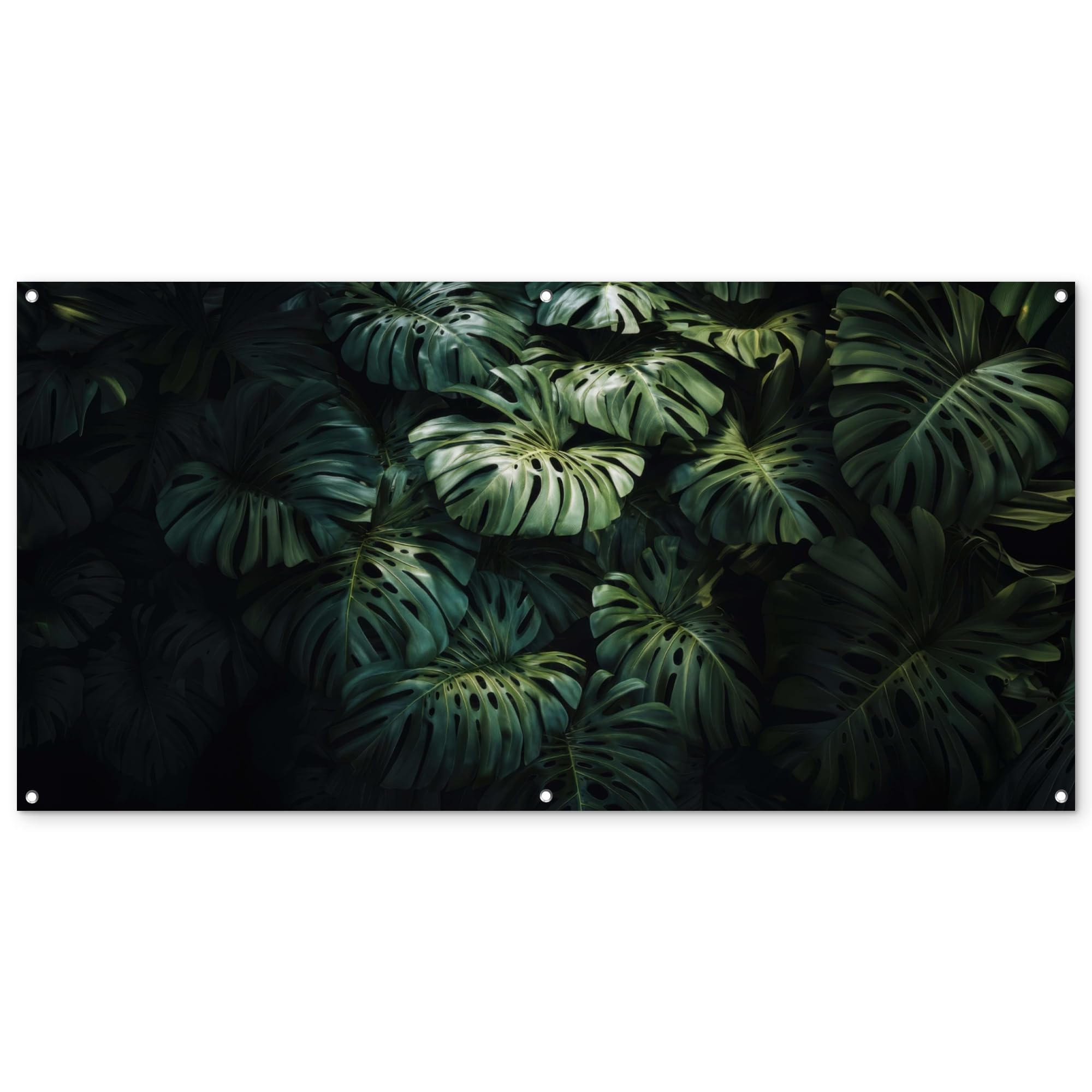 MuchoWow© Poster De Jardin Decoracion Balcón Wall Decoration Adornos Pared | 160x80 cm - Terraza Exterior Decoración Patio Posters Decorativos Planta - Monstera - Ligera