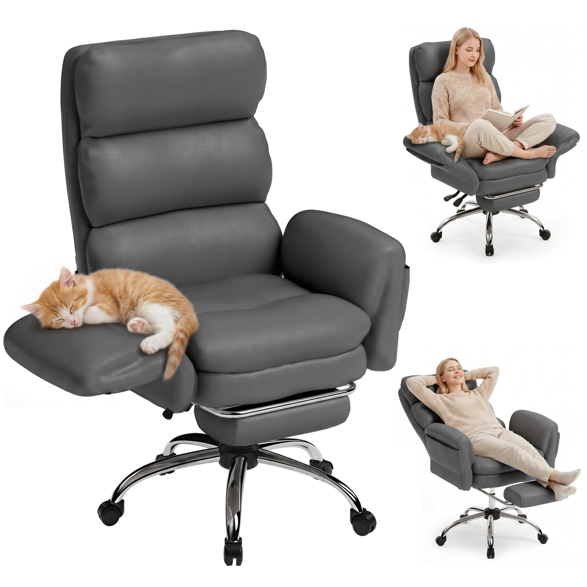 Executive Office Chair, Big and Tall Ergonomic Desk Chair with Foot Rest