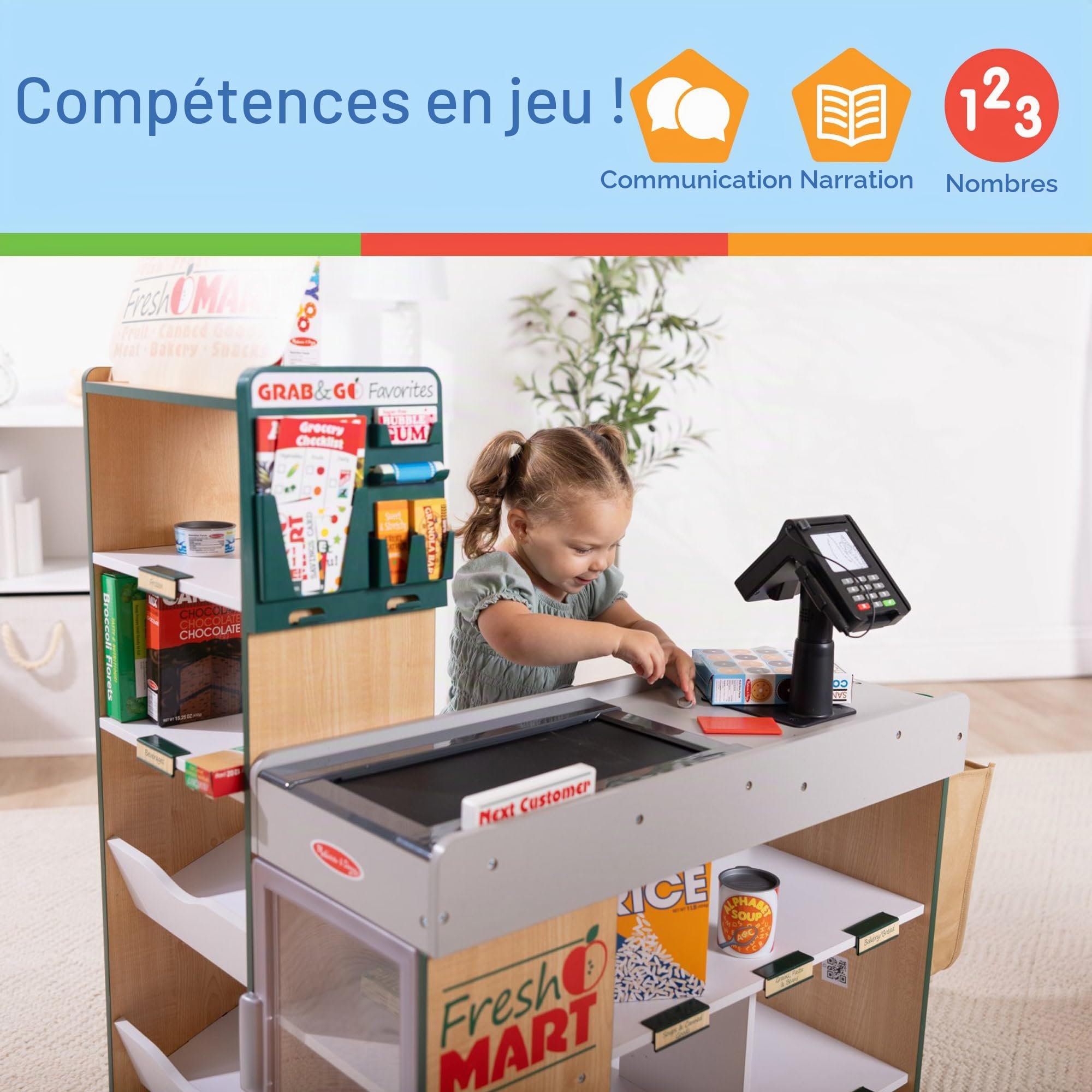Melissa & Doug - Marchande Caisse Enregistreuse - Jeu Imitation Enfant