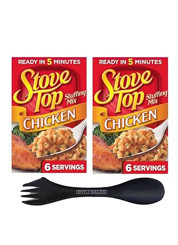 Mezcla de relleno de pollo de estraza de 2 unidades (caja de 6 onzas), paquete de 2 y (1) utensilio BVOJ SALES