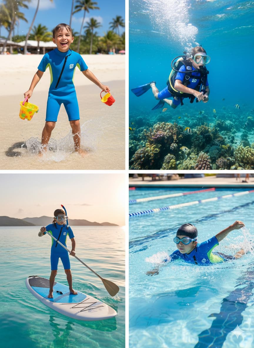 Traje de Neopreno 3mm para Hombres y Mujeres - Traje de Buceo Completo UV 50+ para Surf, Natación y Snorkeling