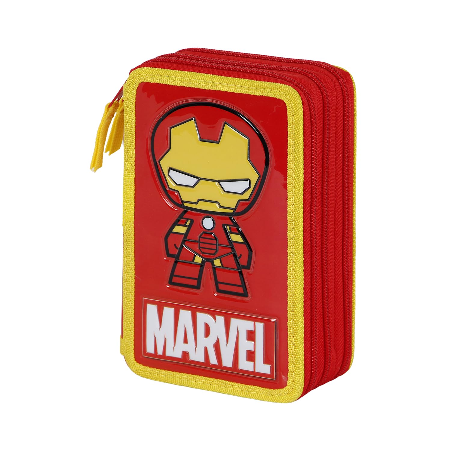 Iron Man Alloy-Astuccio con Matite Triplo, Rosso, 14 x 21 cm