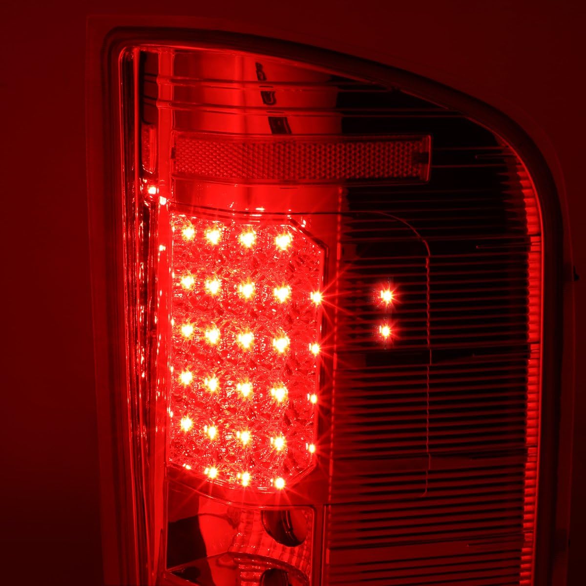 Auto Dynasty Tail Lights Compatible with 2007-2014 Chevy Silverado 1500 2500HD 3500HD, Driver and Passenger Side 20-LED Brake Lamp, Chrome Housing Clear Lens