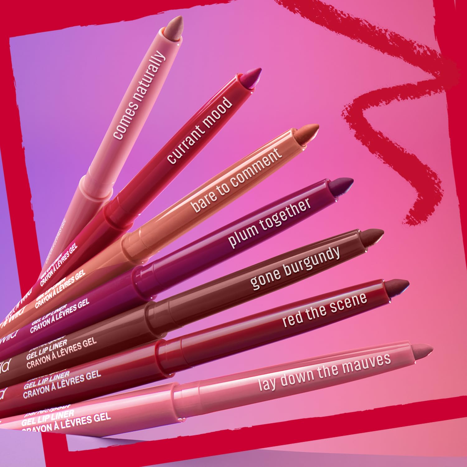 Wet n Wild Perfect Pout Gel Lip Liner, Wysoce Pigmentowana Kredka do Ust z Półmatowym Wykończeniem, Modeluje i Rzeźbi Usta, Odcień Lay Down the Mauves