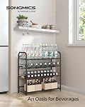 SONGMICS Stackable Shoe Rack, 4-Tier Shoe Storage Organizer, Hold up to 16 Pairs, Black ULMR067B01