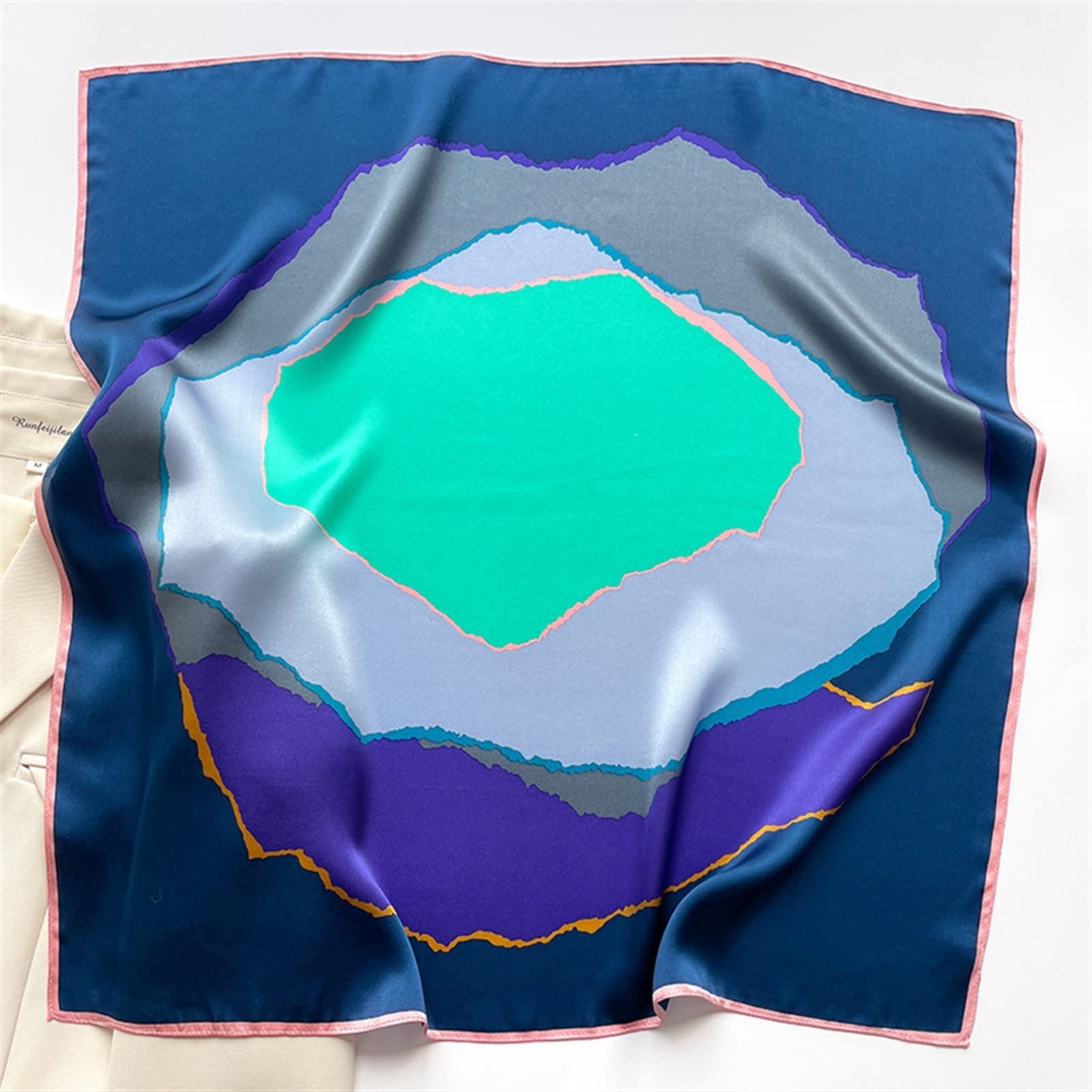 Pañuelos Mujer Natural Seda Bufanda Mujeres Primavera Impreso Real Seda Bufandas Shawl Square Bandana Foulard Neckerchief Hijab Bufandas de Moda (Color : 2, Size : 70x70cm)