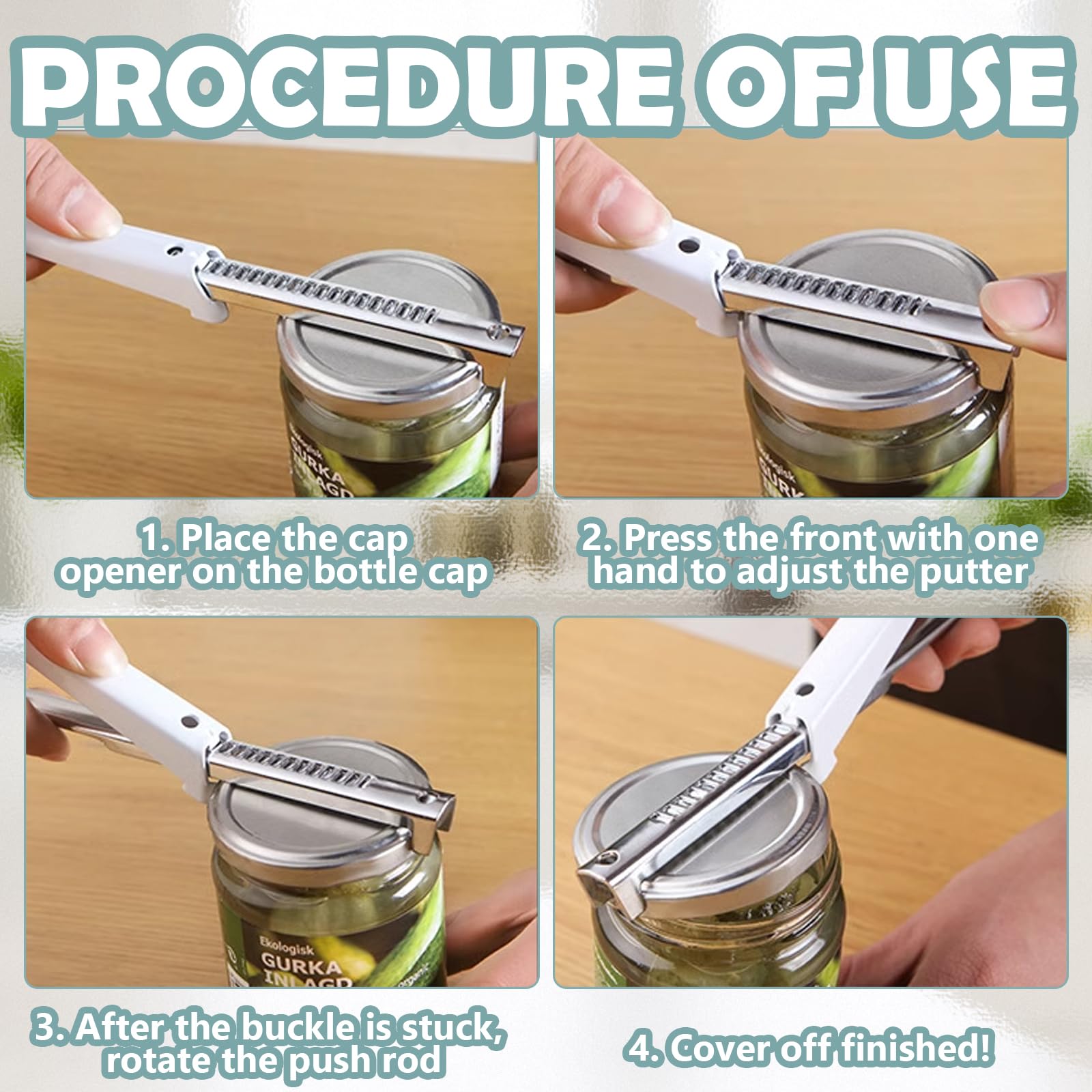 Effortless arthritis jar opener 2 Pezzi, Apribottiglie senza sforzo, Apri barattolo, Apriscatole Manuale Regolabile, Apri barattoli, Apriscatole per Cucina, per Mani Deboli Degli Anziani