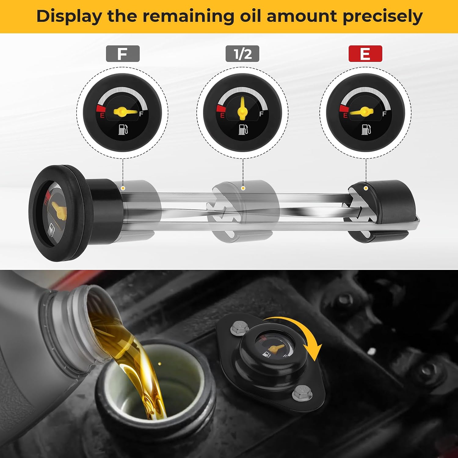 17504-HN5-671 Fuel Gauge Gas Cap Compatible with Honda Rancher 350 2000-2006 Rancher 400 2004-2007 Rubicon 500 2001-2004