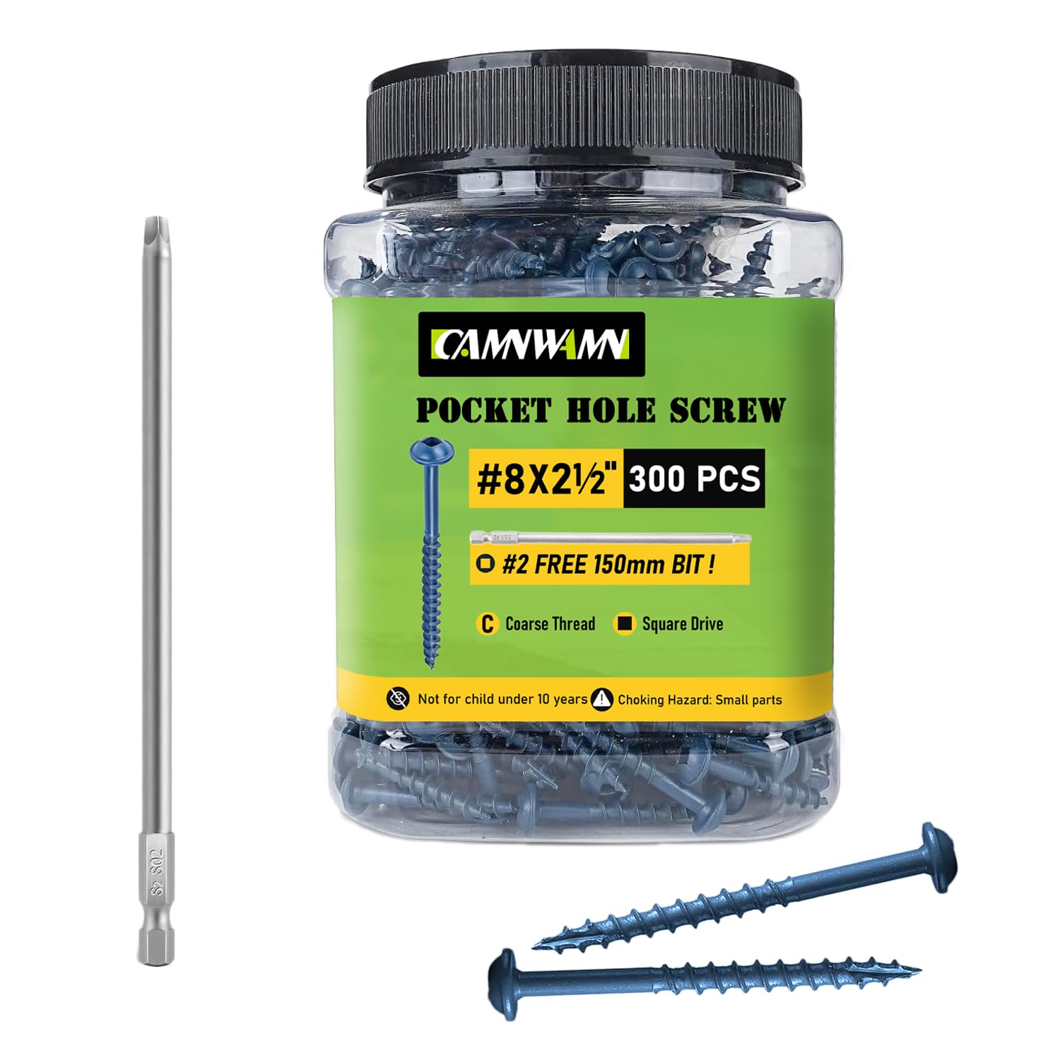 CAMNWAMN 2-1/2" Blue 300-Pack