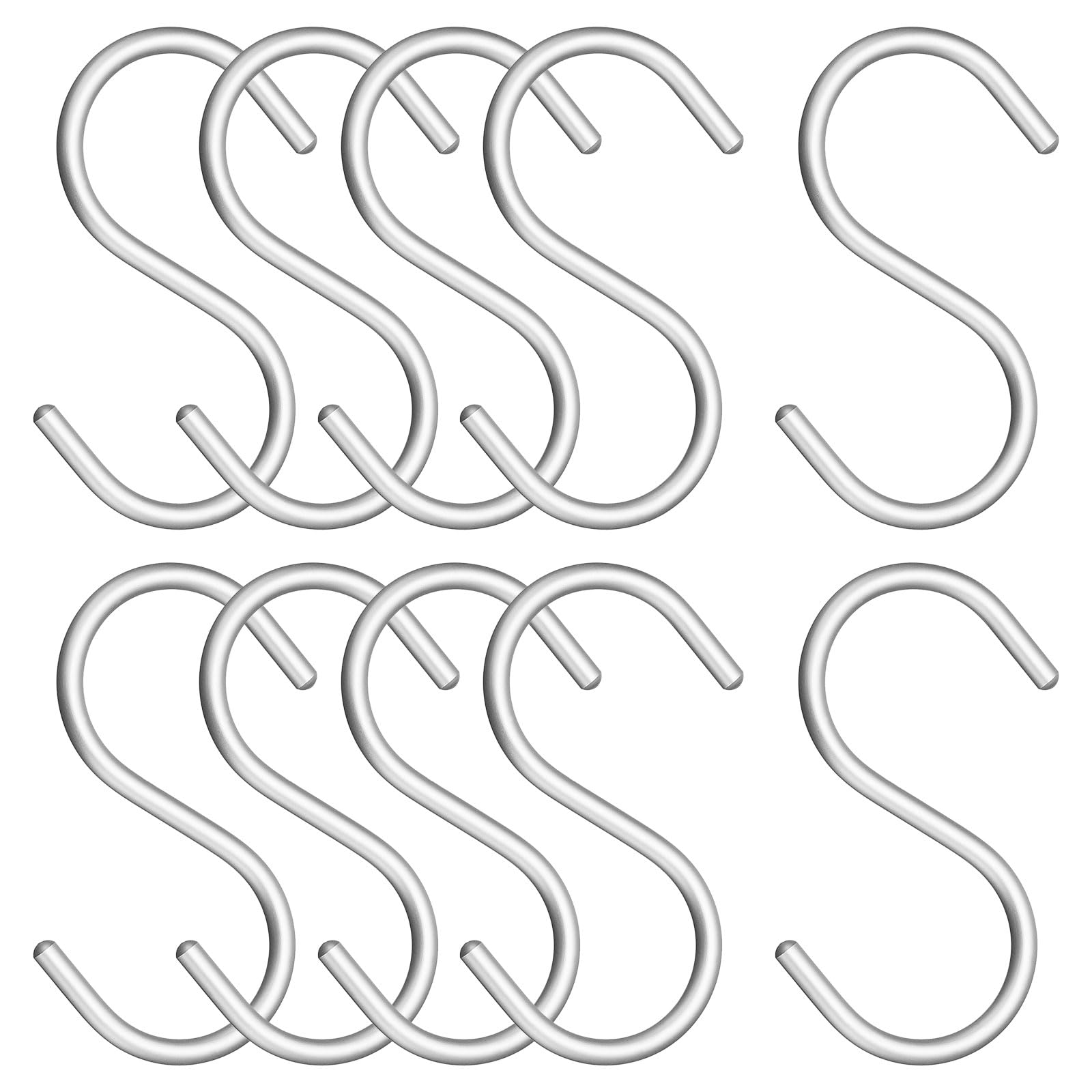 QUARKZMAN 9pz S Ganci 2,4 Plastica Appendiabiti S Forma Ganci Piccoli S Appendiabiti Armadio Asta Ganci per Appendiabiti Cucina Utensili Tazze Piante Vestiti Asciugamani Attrezzi Bianco