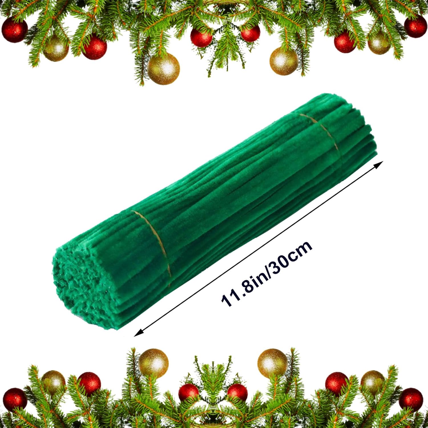 400 Pcs Pipe Cleaner Flowers Craft kit, Thick Fuzzy Chenille Stem with Green Floral Wires, Gardening Tape for Lily DIY Christmas Tree Flower Projects