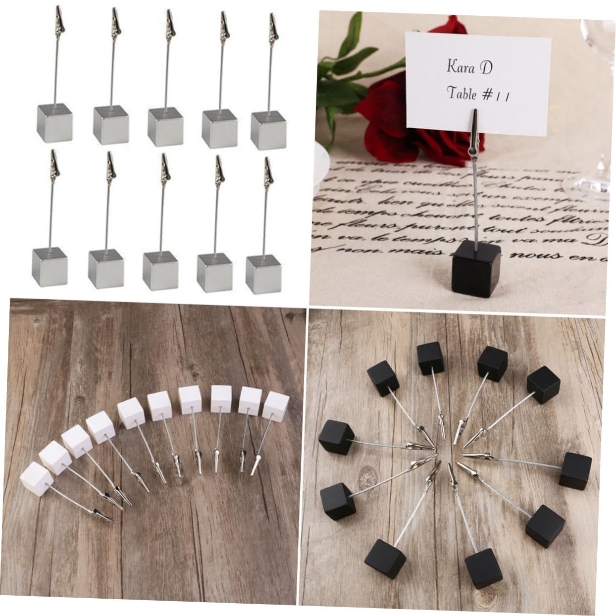 Tofficu 100 Pz Fermaglio Per Appunti Porta Clip Per Appunti Supporto Per Graffette Fotografiche Carta Supporto Per Morsetto Numerico Nota Portanumero Da Tavolo Portafoto Per Tavoli