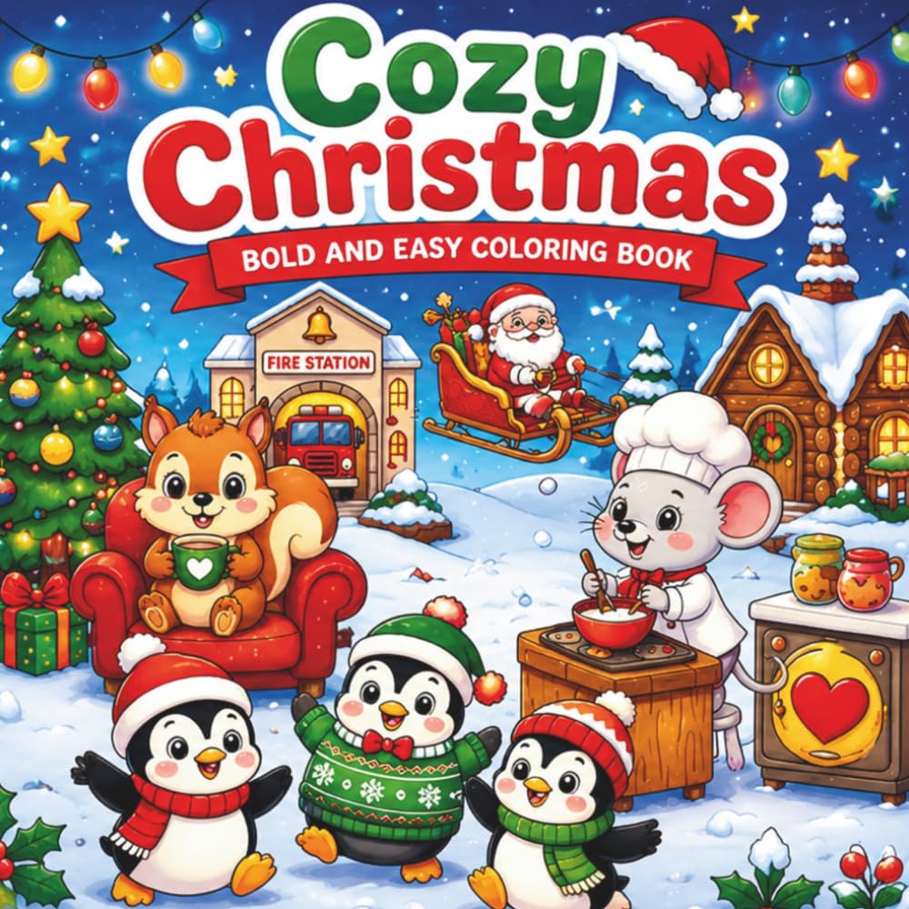 Cozy Christmas: Adorable Holiday Scenes to Color, Share, and Treasure with Every Generation