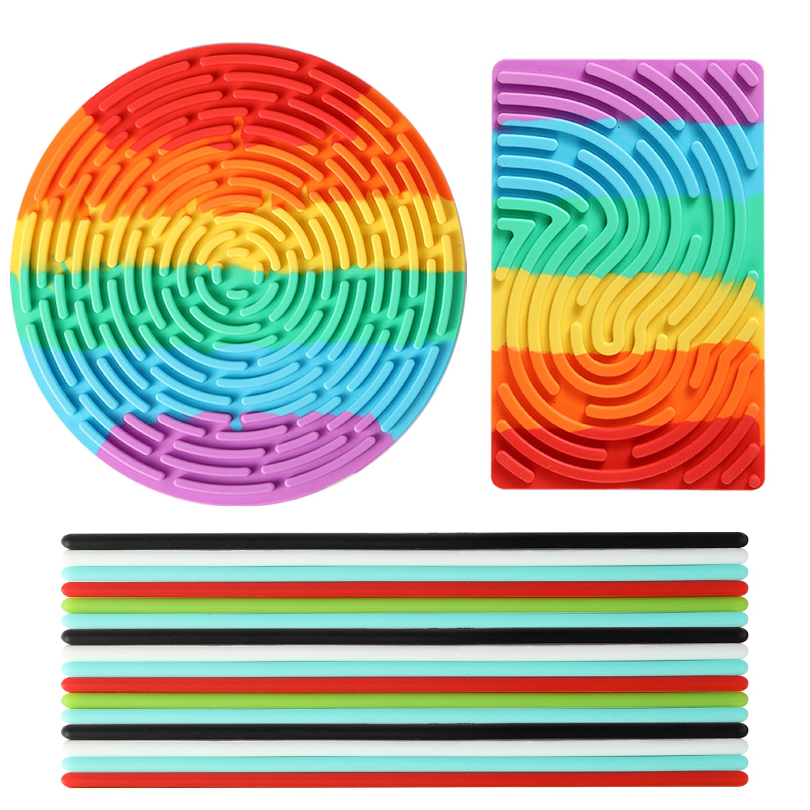 2 Pack Sensory Fidget Toy, Silicone Sensory Activity Board for Calming,