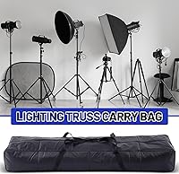 Vista 2 de Bolsa de soporte de luz de altavoz de 62 pulgadas con perla, bolsa de transporte de truss de algodón, funda de transporte con asa resistente y doble