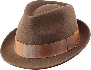 Home Prefer Men's Wool Felt Winter Hat Short Brim Fedora Hat