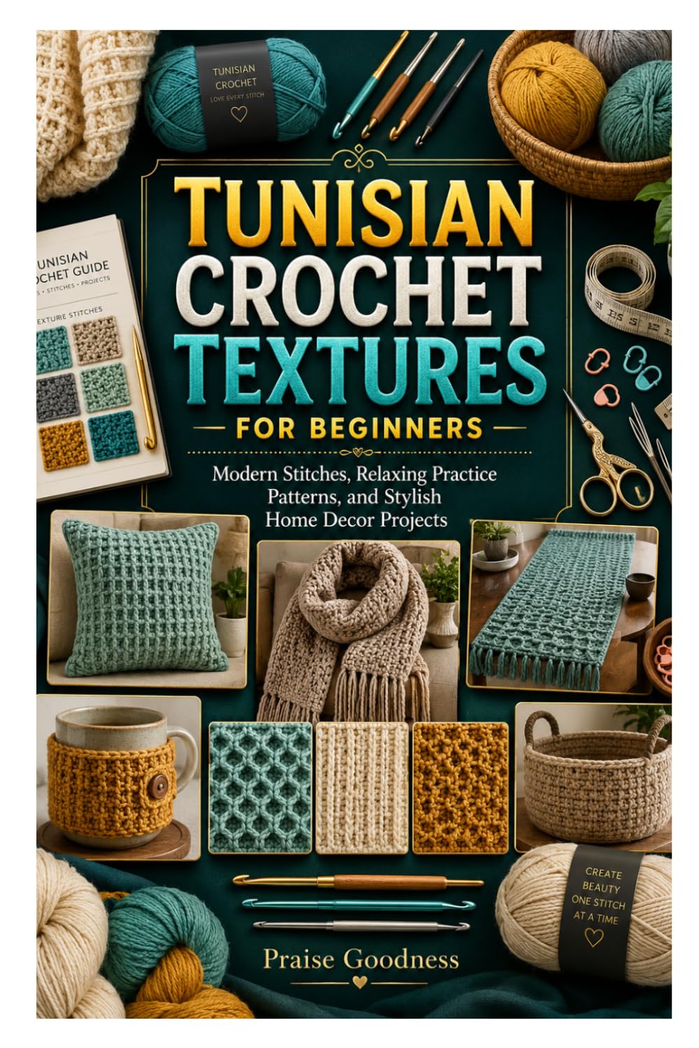 TUNISIAN CROCHET TEXTURES FOR BEGINNERS: Modern Stitches, Relaxing Practice Patterns, and Stylish Home Decor Projects