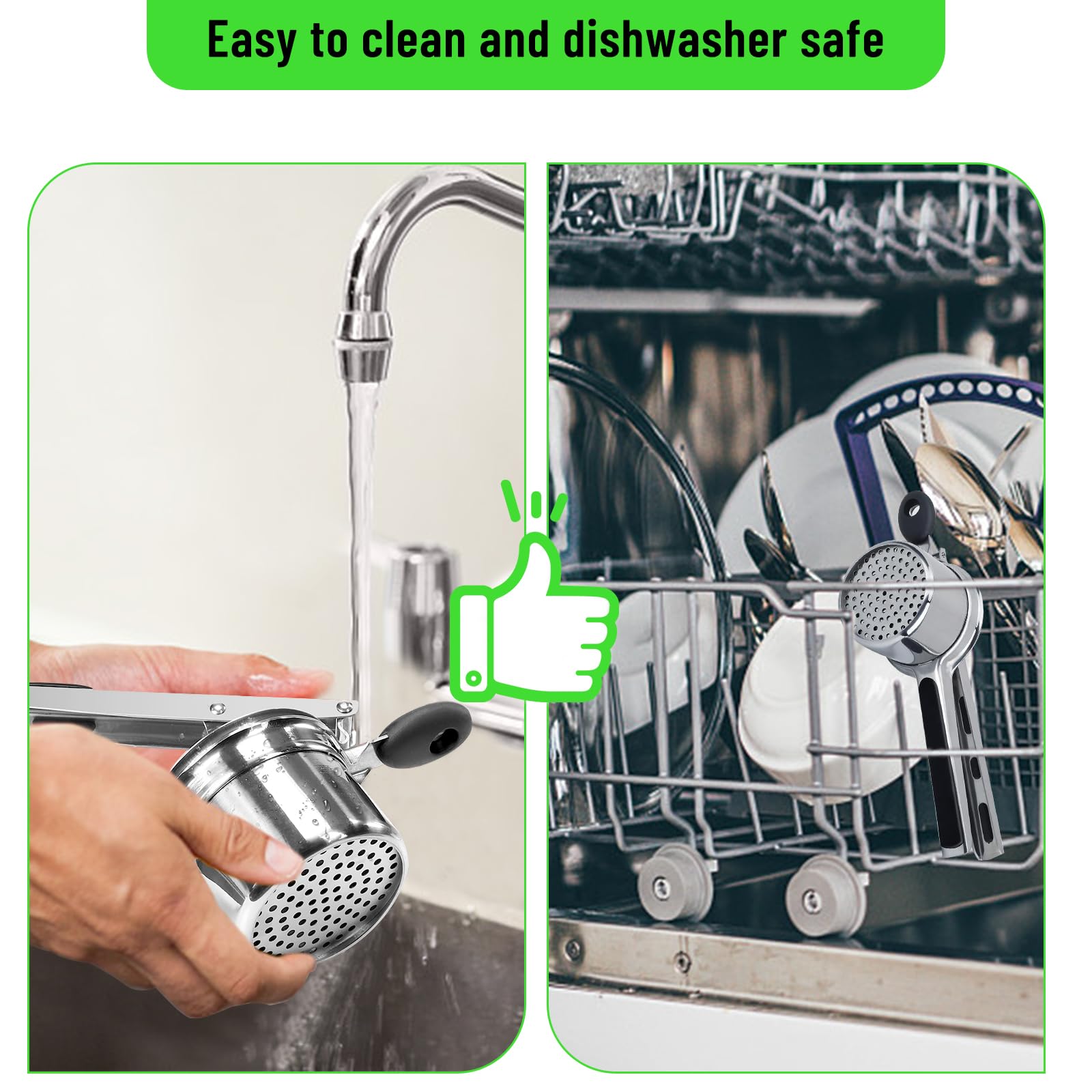 Schiacciapatate Professionale - 3 Colini, Acciaio Inox, Per Purè E Succhi - Foto 10