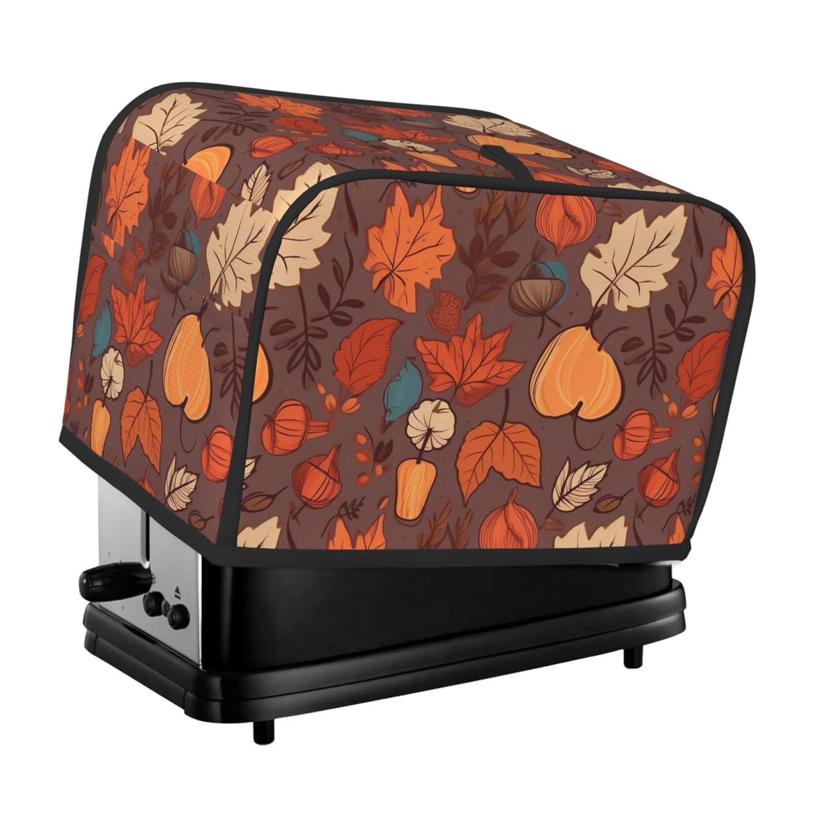 Fodpand Black Toaster Covers 2 Slice Fall Bread Machine Cover Quilted Toaster Dustproof Cover Washable Appliance Cover Bread Maker Protective For Kitchen Small Appliance