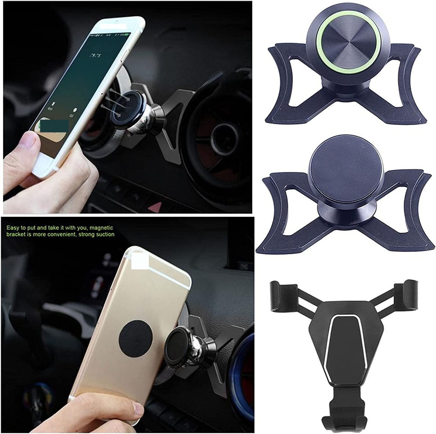 Supporto Telefono Supporto per Telefono per Presa d'Aria per Auto Magnetico per Cellulare Girevole a 360 Gradi per Auto(B)