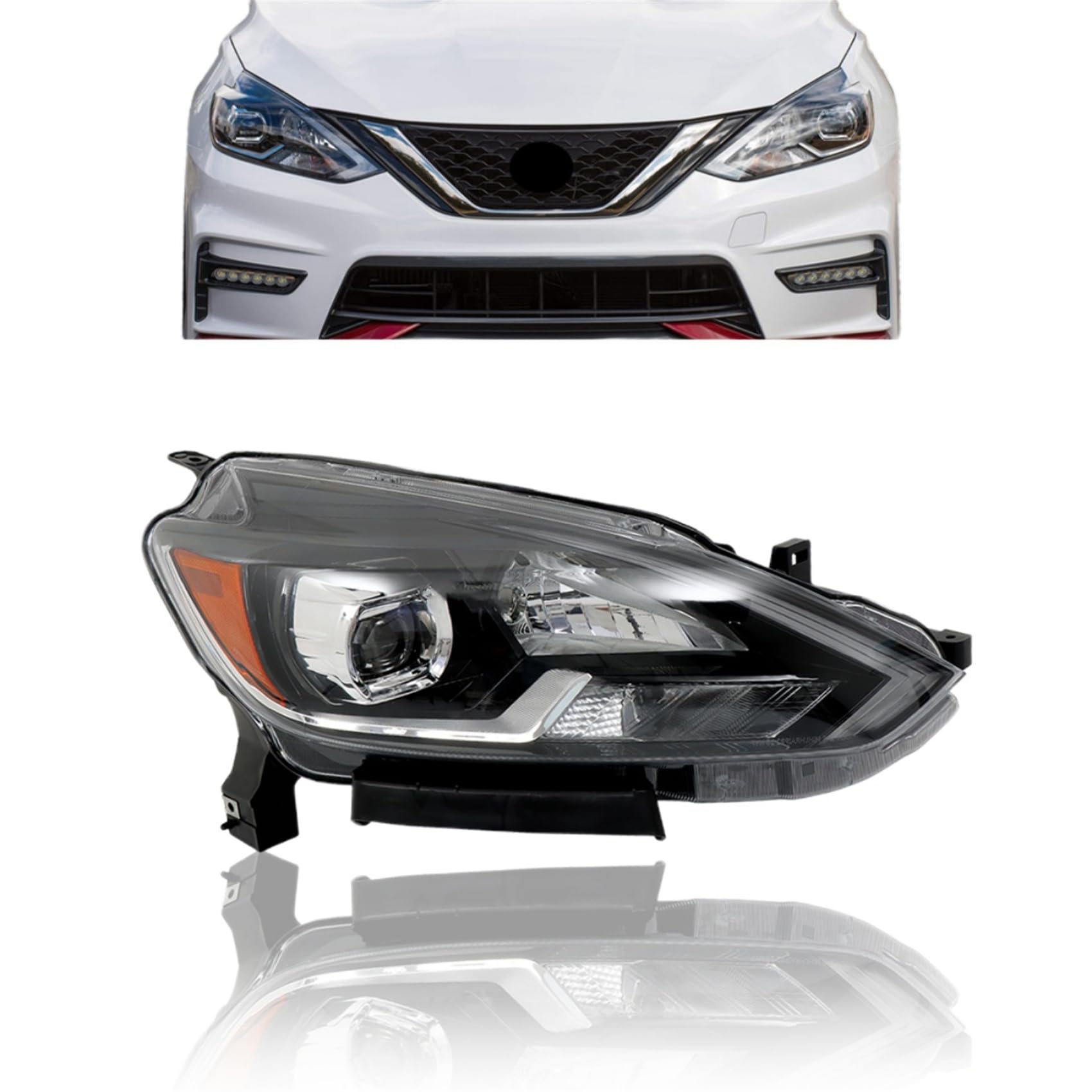 FITS 2016-2019 Nissan Sentra LH Left Driver Side Halogen Headlight FITS 2016-2019 Nissan Sentra LH Left Driver Side Halogen Headlight