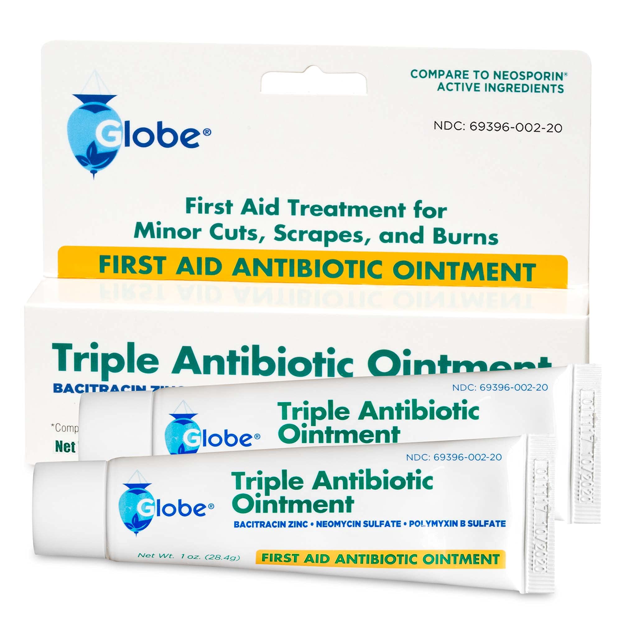 Globe Triple Antibiotic First Aid Ointment, 1 oz (2Pack) First Aid