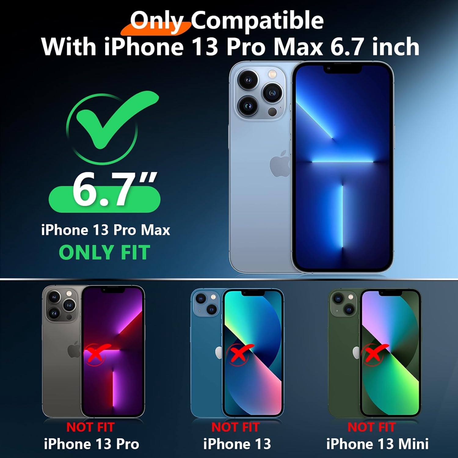 2025 New for iPhone 13 Pro Max Case Waterproof,[Built-in Screen Protector & Camera Protector] [Full Body Shockproof] [IP68 Underwater][Dustproof][Dropproof] Phone Case for iPhone 13 Pro Max 6.7" - Image 2