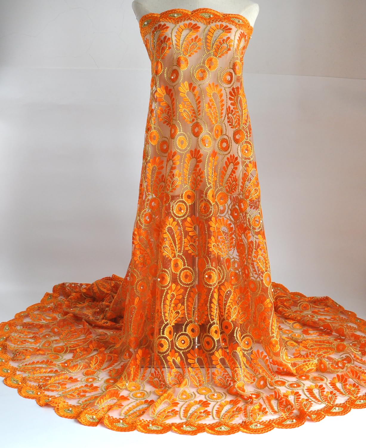 Amazon.com: SanVera17 African Lace Net Fabrics Nigerian French Fabric  Embroidered and Manual Beading Guipure Cord Lace for Party Wedding 5 Yards ( Yellow)