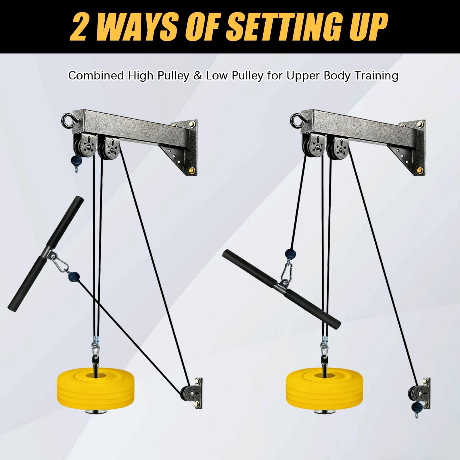 BRGD Sistemas de Poleas para Pesas para Gimnasio, DIY Triceps Polea Gym para Curls de Bíceps, Extensiones de Tríceps, Pulldowns Laterales, Remos y Aperturas