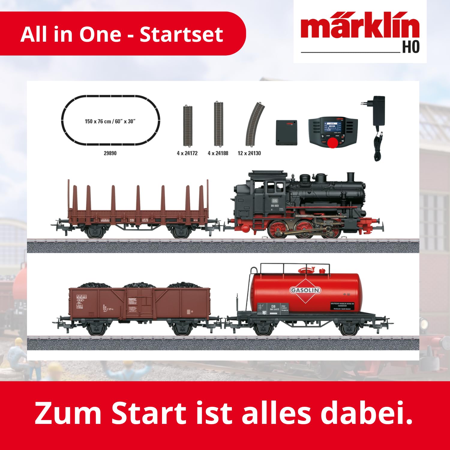 Kit di avviamento digitale H0 treno merci con BR 89.0 Märklin 29890