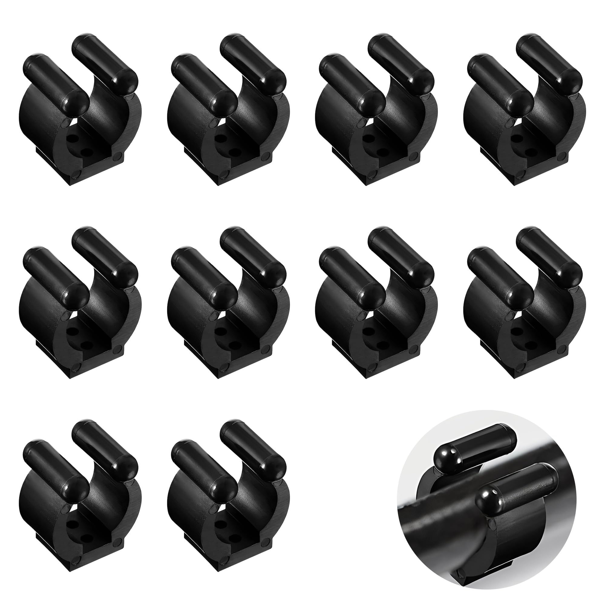 10pcs Fixed Fishing Rod Clips, Durable Pole Brackets for Fishing Rod Holder, Multipurpose Plastic Pool Cue Holder Accessories, Fix Mounts for Fishing Poles and Cue Racks