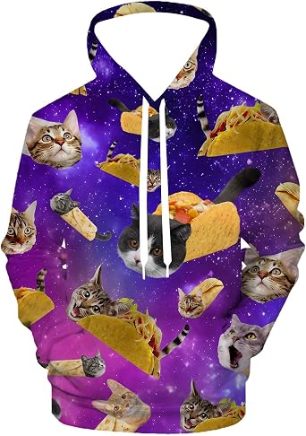 Hoodies for Men Women 3D Print Graphic Fleece Sweatshirts Pullover Novelty Hoody Hooded With Pockets