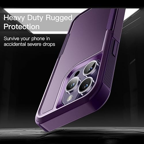 Miniatura 4 de JETech Funda para iPhone 14 Pro Max de 6.7 pulgadas, resistente protección resistente de doble capa, a prueba de golpes, con parte trasera mate