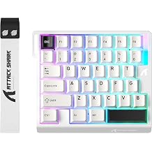 ATTACK SHARK M36 HE Rapid Trigger Gaming Keyboard, 36-Key One-Handed Hall Effect Magnetic Switches, 8000Hz Polling Rate, 0.01mm RT, RGB Wired Esports Controller - Starlight White