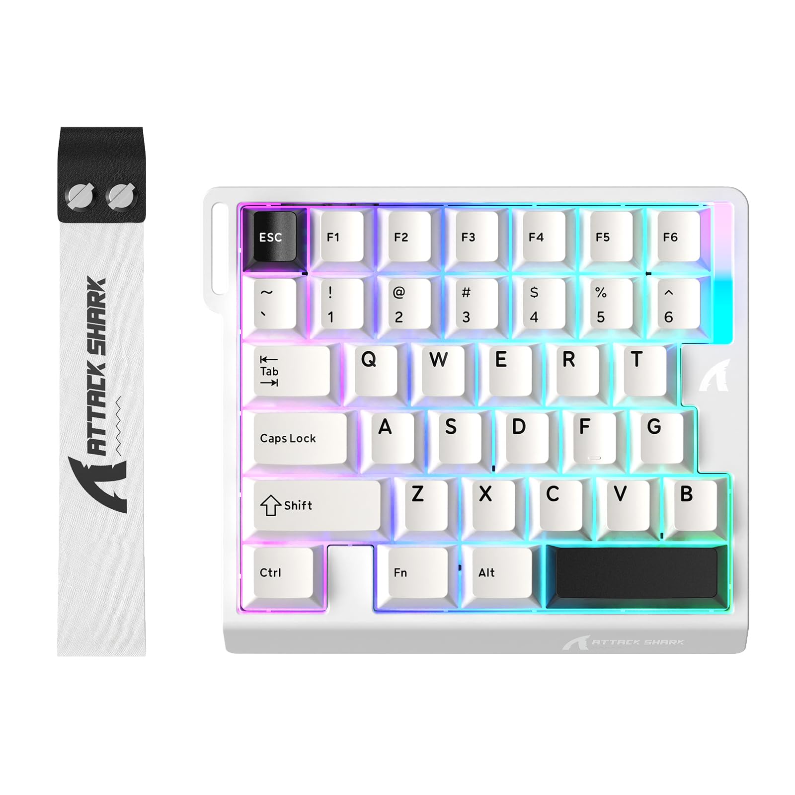 ATTACK SHARK M36HE Tastiera Gaming Monomanuale Interruttori Magnetici, Velocità Polling 8000Hz, RT 0,01mm, Suono HiFi, Frequenza Scansione 128K, Latenza 0,125ms (B-Bianco)