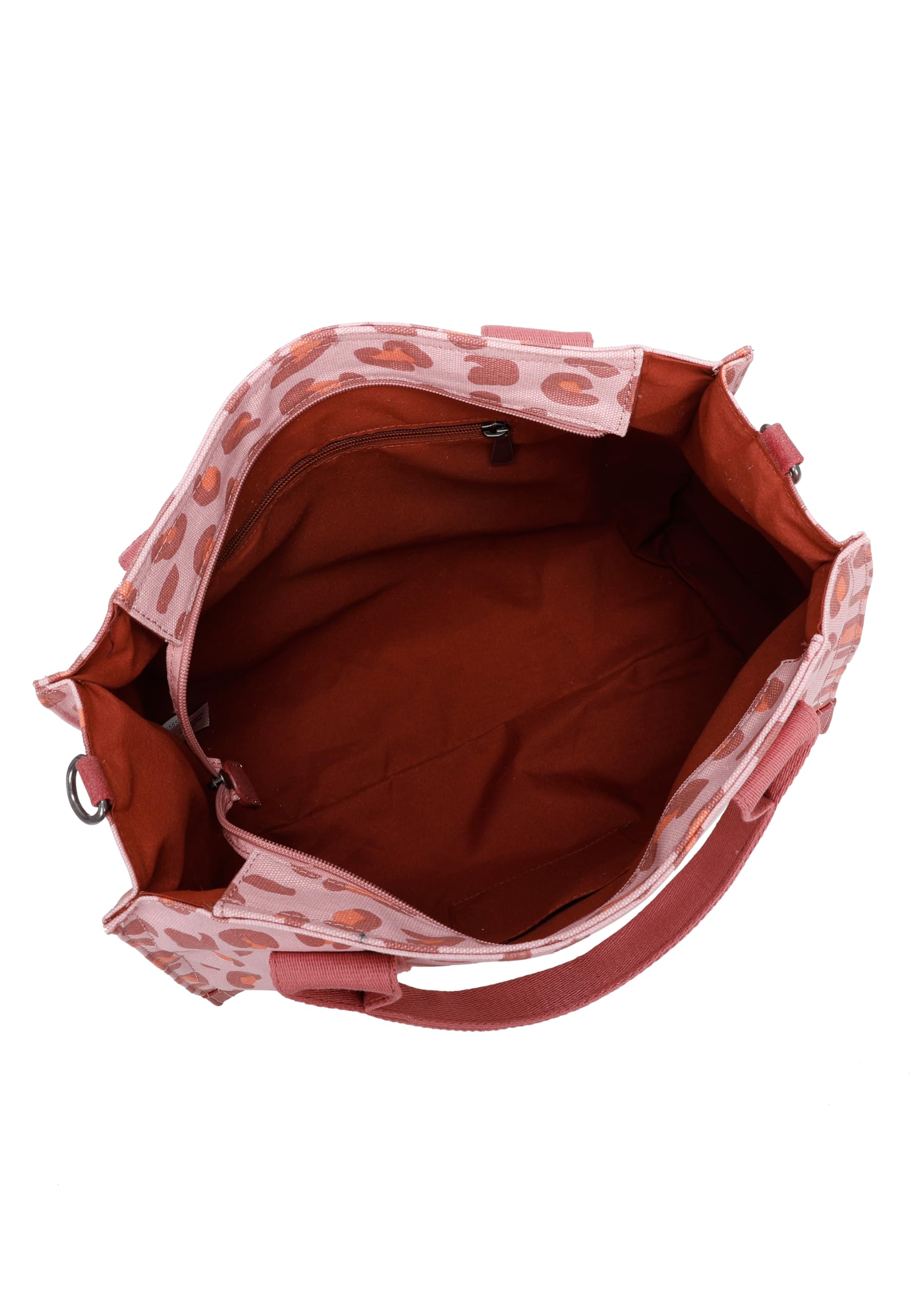 Fritzi Canvas Tote Bag Leo Shopper Baumwollmix Damen Handtasche Umhängetasche Festival City Beach vegan Leoprint 29,5 x 40 x 14 cm – Rosa, Gruen