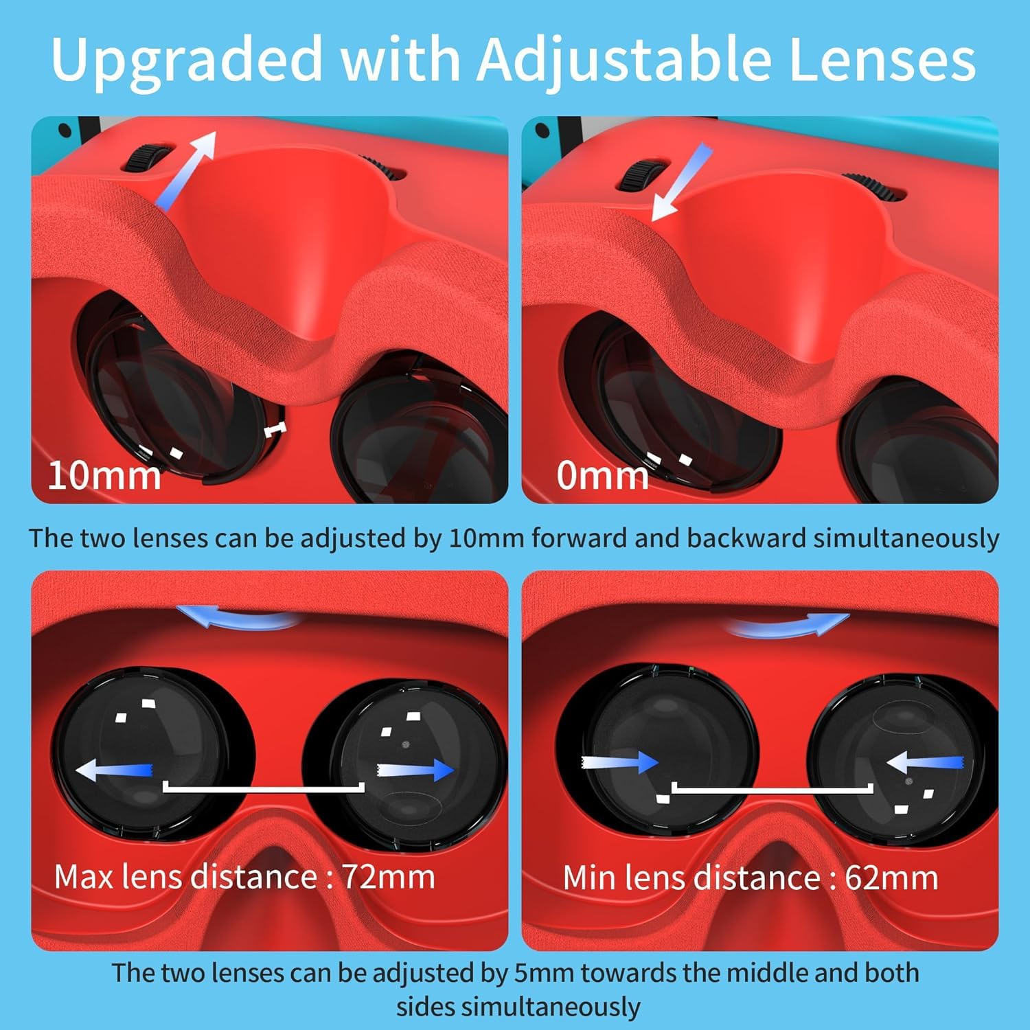 Auriculares de realidad virtual mejorados para Nintendo Switch y Switch OLED, gafas de realidad virtual con lentes HD ajustables y cómoda diadema, Labo VR Kit Gafas 3D para accesorios de conmutación — view 8