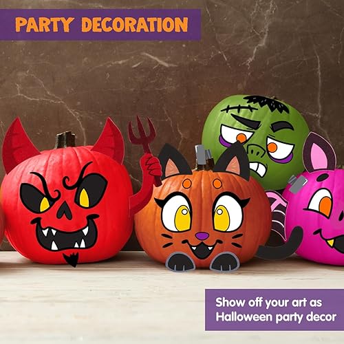 Miniatura 4 de Klever Kits Kit de decoración de calabaza para manualidades de Halloween, suministros de fiesta de actividades artísticas, recuerdos de fiesta para