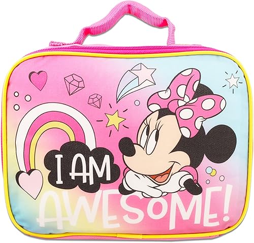 Miniatura 4 de Color Shop Disney Minnie Mouse - Juego de mochila y lonchera Paquete de suministros escolares con caja aislada más botella de agua calcomanías más