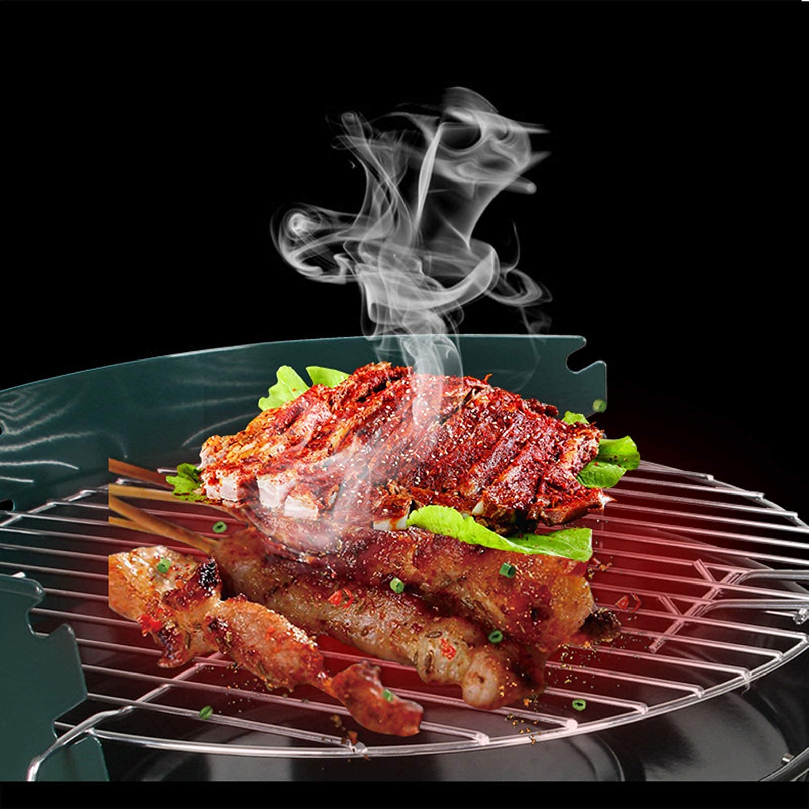 Griglia per barbecue all'aperto per braciere, griglia per barbecue per braciere BBQ portatile per picnic con reticolo di cottura Griglia per barbecue in acciaio inossidabile con supporto, pieghevole