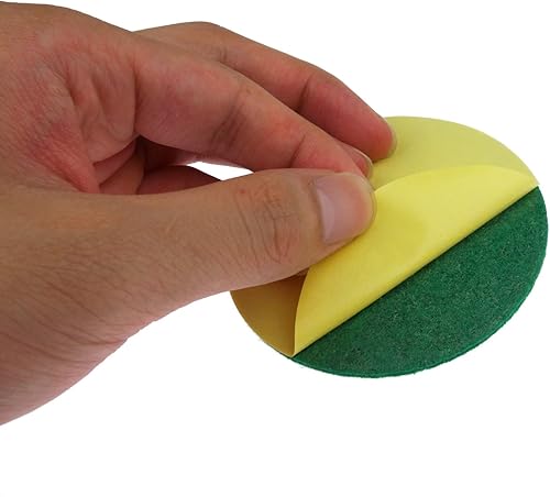 Miniatura 4 de Paquete de 6 almohadillas autoadhesivas de fieltro para mazo de hockey aéreo, verde, 2.94 pulgadas